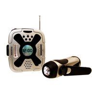 Hand Crank Emergency Flashlight, AM/FM and NOAA Weather Band Radio, Compass and Thermometer (No Batteries Required) N3