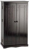 Leslie Dame CD-612W Solid Oak Multimedia Storage Cabinet with Classic Mission Style Doors, Walnut N4
