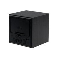 Wensltd 1pc Digital LED Black Wooden Wood Desk Cube Alarm Clack N3