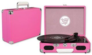 Vinyl Styl Groove Portable 3 Speed Turntable (Pink) N3