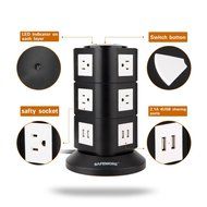 Power Strip, Safemore Smart 6-Outlet with 4-USB Surge Protection Power Socket 4000W 110-250V Worldwide Voltage... N5