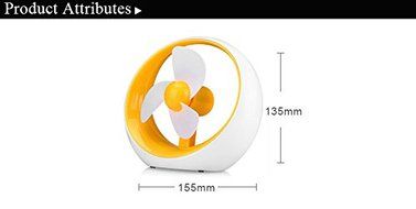 Fashion Round Simple USB Mini Fan Potable Battery Desktop Creative Colorful Fan With Three Leaves Cute Electric... N6