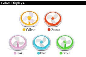 Fashion Round Simple USB Mini Fan Potable Battery Desktop Creative Colorful Fan With Three Leaves Cute Electric... N7