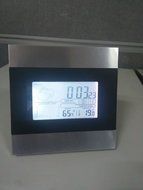 SIS Alarm Clock with Big LCD desktop weather station,Temperature ,Humidity -Silver and black N2