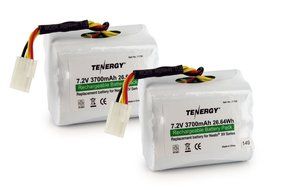 Set of 2: Tenergy Replacement Batteries for Neato XV-Series Robot Vacuum 7.2V 3700mAh Neato XV-11, XV-12, XV-14...