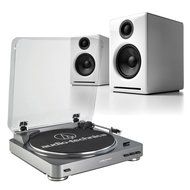 AudioTechnica AT-LP60 Fully Automatic Stereo 2-Speed Turntable System (Silver) with Audioengine A2+ Premium Powered... N4