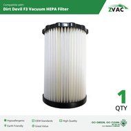 Dirt Devil F3 Washable HEPA Filter - Similar to Dirt Devil F-3 Part # 3-250435-001 or 3250435001 - Made by Zvac N2