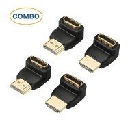 DIZA100 4-Pack HDMI Right Angle Connectors,2-Pack 90 Degree and 2-Pack 270 Degree HDMI Male to Female Adapters N3