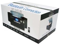 7-in-1 Boytone BT-24DJB Turntable with Bluetooth Connection, 3 Speed 33, 45, 78 Rpm, CD, Cassette Player AM, FM... N5