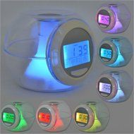 Natural Sound Alarm Clock 7 Color Changing Light LED Screen 3AAA Battery Powered Small Music Alarm Clock N5