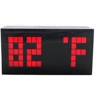 T Tocas Large Big Number LED Snooze Wall Desk Alarm Clock Thermometer Date Display (Blue) N18