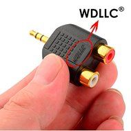 Gold Plated 3.5mm Male Stereo to 2 RCA Female Y Splitter Adapter Plug Converter (2-Pack) - WDLLC N4