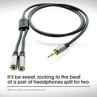 GearIT Pro Series Gold Plated 3.5mm Auxiliary Audio Stereo Y Headphone Splitter Extension Male to Female Cable... N6