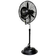 Black 24-inch Patio Metal 280 Watt Misting Oscillating Fan N2