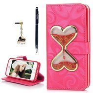 iPhone SE Case, iPhone 5/5S Case,YOKIRIN Stand Wallet Premium PU Leather with Handmade Flowing Glitter Liquid... N30