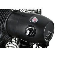 Black 24-inch Patio Metal 280 Watt Misting Oscillating Fan N5