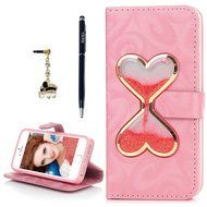 iPhone SE Case, iPhone 5/5S Case,YOKIRIN Stand Wallet Premium PU Leather with Handmade Flowing Glitter Liquid... N32