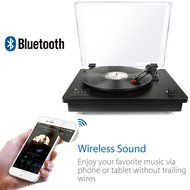 1byone Belt Driven Bluetooth Turntable with Built-in Stereo Speaker, Vintage Style Record Player, Vinyl-To-MP3... N16
