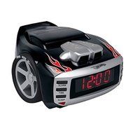 Emerson HW800 Hot Wheels Snore Slammer Alarm Clock Radio (Red/Black)