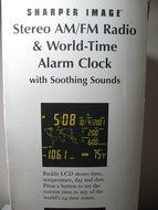 Sharper Image World Time Clock Radio Noaa Soother Sound Su500