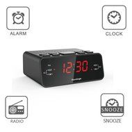 Horologe Alarm Clock Radio with Dual Alarms, AM/FM Radio, 0.6&rdquo; Digital LED Display and Battery Backup in case... N5