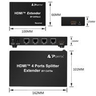 Portta 4PET0104 HDMI Splitter 4 Port 1x4 v1.4 with 340MHz and 4k x 2k support Full 3D Uncompressed Compressed... N7