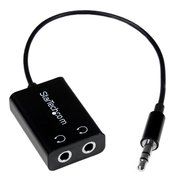 StarTech.com Black Slim Mini Jack Headphone Splitter Cable Adapter - 3.5mm Audio Mini Stereo Y Splitter - 3.5mm... N5