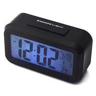 Elitek AC-8 Digital Silence LCD Alarm Clock LED Light Snooze / Backlight Digit Time Date Calendar N4