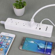 FlePow 1250W/10A 3-Outlet Power Strip with 3 USB Charging Ports N10
