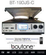 Boytone BT-19DJS-C 3-speed Turntable, 2 Built in Speakers Large Digital Display AM/FM, Cassette, USB/SD/AUX/MP3... N4