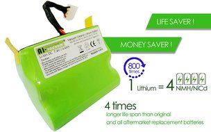 Lithium-ion 4400 mAH battery 2 pack for Neato XV Series with 3 free HEPA filters N2