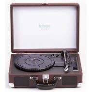 Knox Portable Bluetooth USB Turntable with Built-in Speakers (Leather Brown) N3