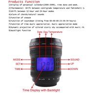 Best-mall Camera Lens Projection, Novelty Calendar Music LCD Digital Alarm Clock Projection(Black) N3