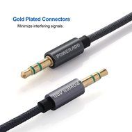 Poweradd Nylon Braided Stereo Audio Cable (3.3ft / 1m) Gold Plated Tangle-Free 3.5mm Male to Male AUX Cable for... N9