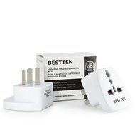 Bestten 3 Outlet Portable Travel Surge Protector with 2.4A Dual USB Charging Ports, 18in Cord, ETL Listed, White N29