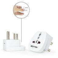 Bestten 3 Outlet Portable Travel Surge Protector with 2.4A Dual USB Charging Ports, 18in Cord, ETL Listed, White N31
