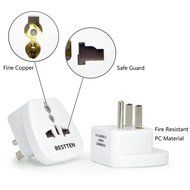Bestten 3 Outlet Portable Travel Surge Protector with 2.4A Dual USB Charging Ports, 18in Cord, ETL Listed, White N36