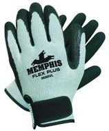 Memphis Glove 9688VXL FlexPlus Latex Palm Medium Weight Men's Gloves with Adjustable Wrist Closure, Black/Gray...