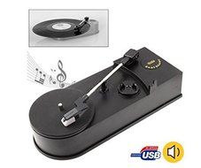 USB Portable Mini Phonograph 33/45RPM Turntable Vinyl Record Player Converts Vintage Turntables Vinyl LP Audio... N5