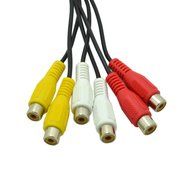 Bonayuanda 3 RCA Male Jack to 6 RCA Female Plug Splitter Audio Video Av Adapter Cable 12inch N2