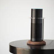 Stabl'R Speaker Stand for Amazon Echo - Protect Alexa and UE Boom - Walnut N3