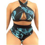 HOT Sale!Canserin Women Sexy Printed Tight Split Bikini Set N9