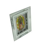 Set of One Lady of Guadalupe Glass Table Desk Clock &ndash; Rectangle or Oval N4