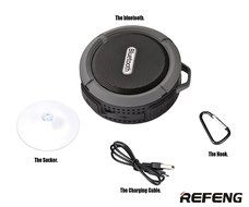 ReFeng RF573 HD Waterproof Bluetooth 3.0 Wireless Speaker w/ Mic, Suction Cup, Hook &amp; Bike Rack for Indoor (Shower... N3