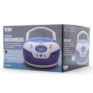 Tyler Portable Neon Blue Stereo CD Player with AM/FM Radio and Aux &amp; Headphone Jack Line-In (TAU105-NBL) N7