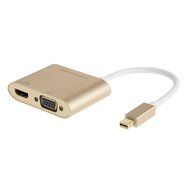 Mini DP to HDMI VGA Adapter, 2-in-1 (Two-In-One) Mini DisplayPort (Thunderbolt compatible) to HDMI/VGA converter... N13