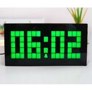 T Tocas Large Big Number LED Snooze Wall Desk Alarm Clock Thermometer Date Display (Blue) N20
