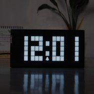 T Tocas Large Big Number LED Snooze Wall Desk Alarm Clock Thermometer Date Display (Blue) N22
