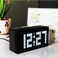 T Tocas Large Big Number LED Snooze Wall Desk Alarm Clock Thermometer Date Display (Blue) N23