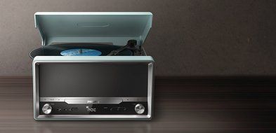 Philips OTT2000 Turntable LP Vinyl Record CD Player Bluetooth Micro Sound System 220V N2